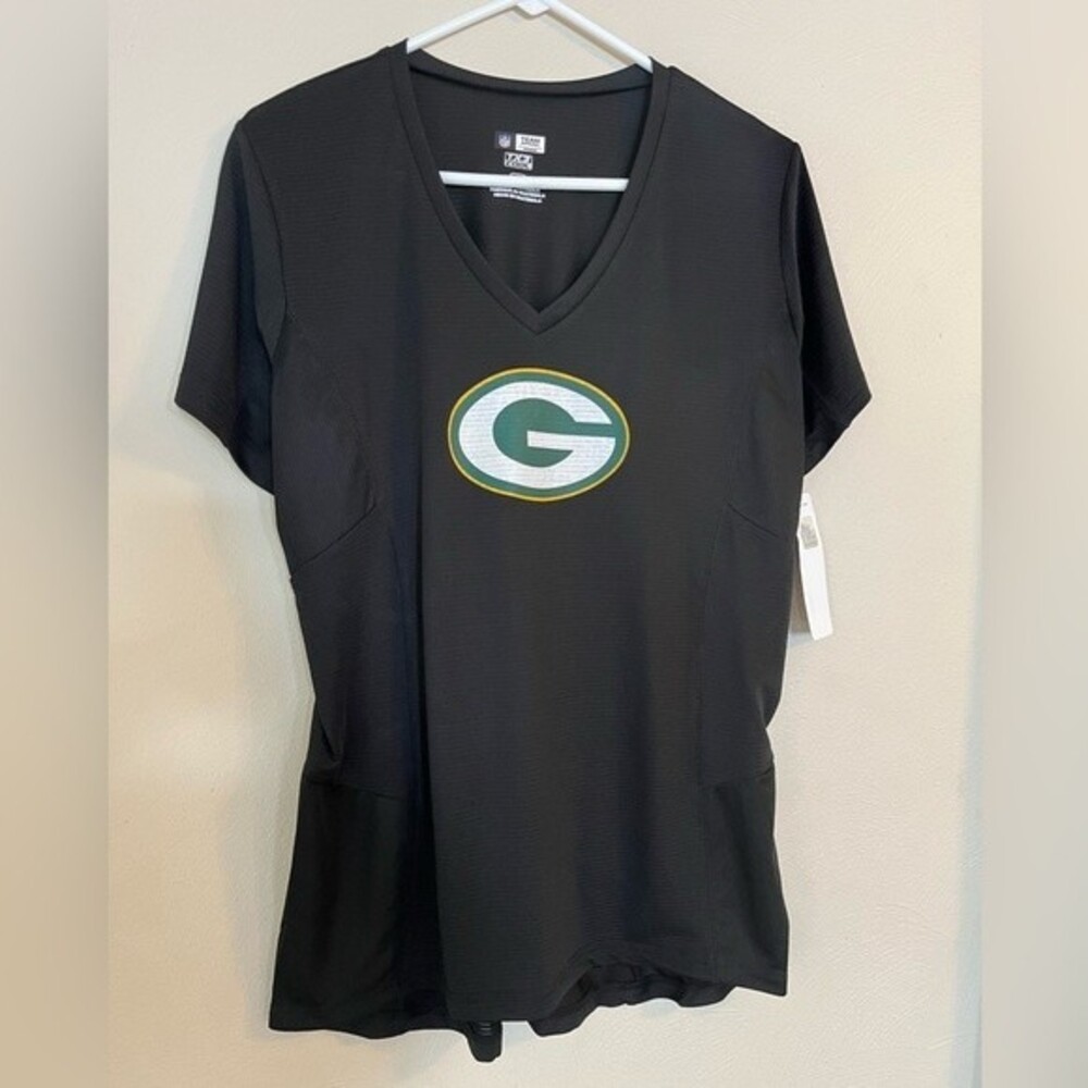 NFL Black V-Neck Tee with Team Logo
